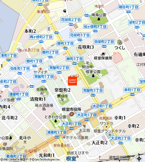イオン根室店付近の地図